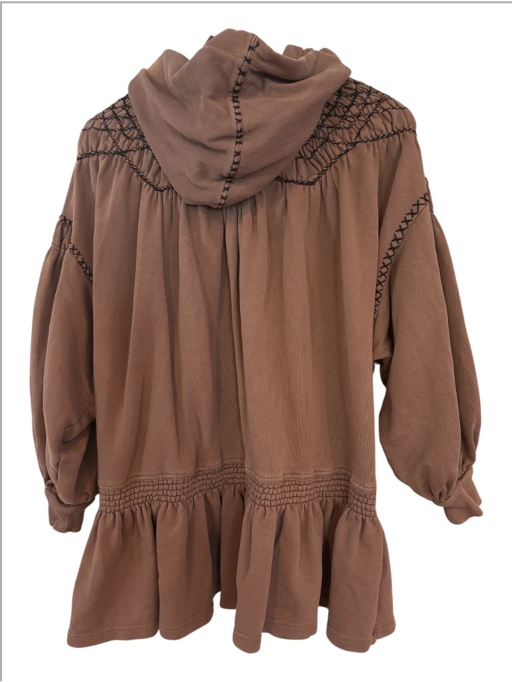 Free People Marty Smocked Hooded Dress/Tunic NWOT - Picture 12 of 13